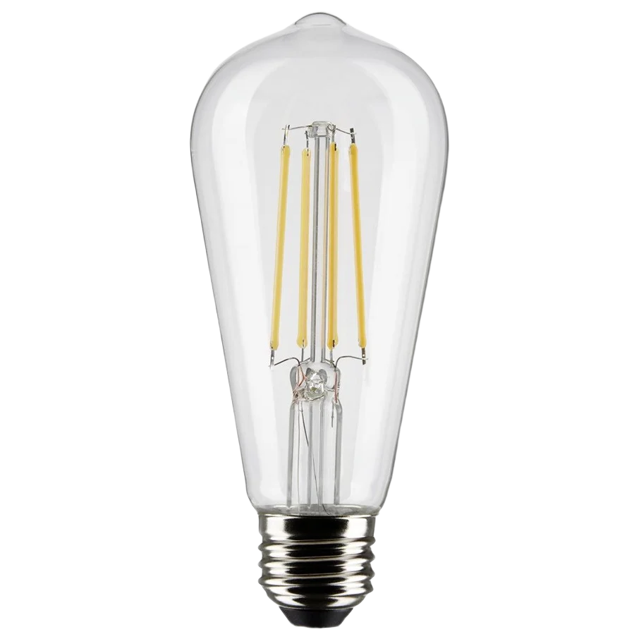 Detailed Satco 8 Watt ST19 LED Clear Medium Base Light Bulb Official