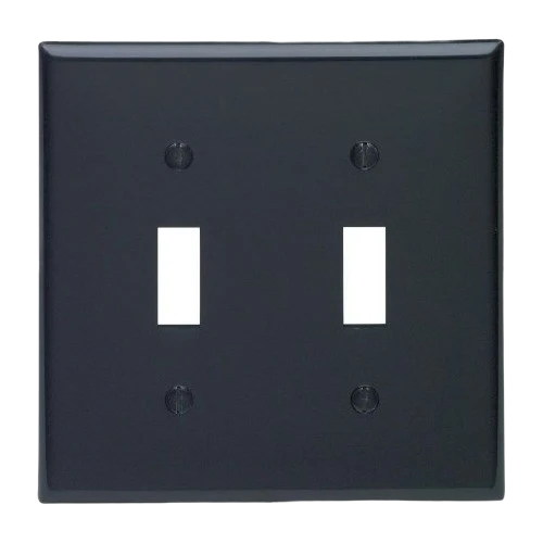 Specialty Leviton 2-Gang Black Toggle Switch Standard Wallplate Excellent