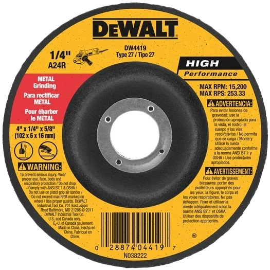 Reliable DEWALT 4-1 2 HP Type 27 Metal Stainless Grinding Cut-Off Wheel Premium