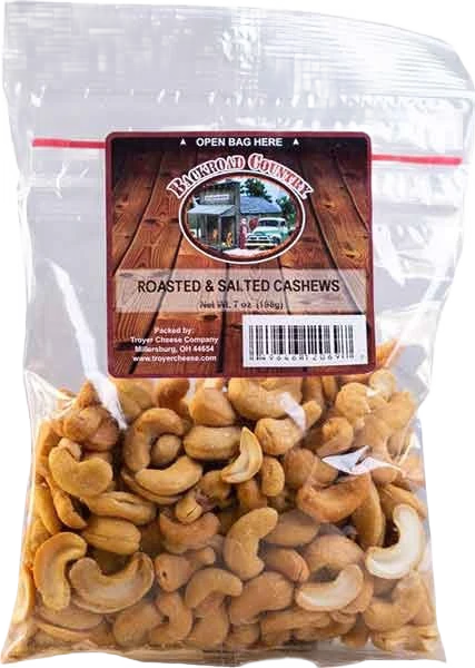 Top-Quality Backroad Country Roasted Salted Cashews 7 oz. Flexible