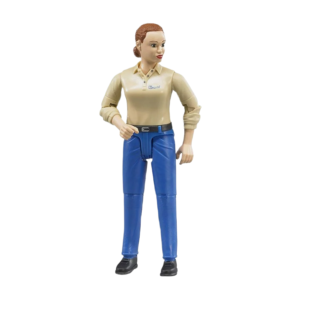 Fashionable Bruder Woman light Skin Blue Jeans Toy Figure Stylish