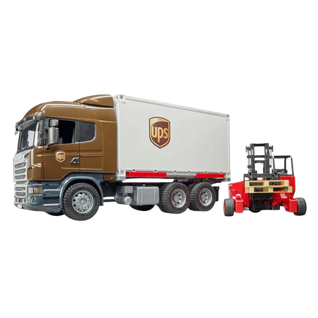 Modern Bruder Scania Super 560R UPS Logistics Truck w Forklift Luxury