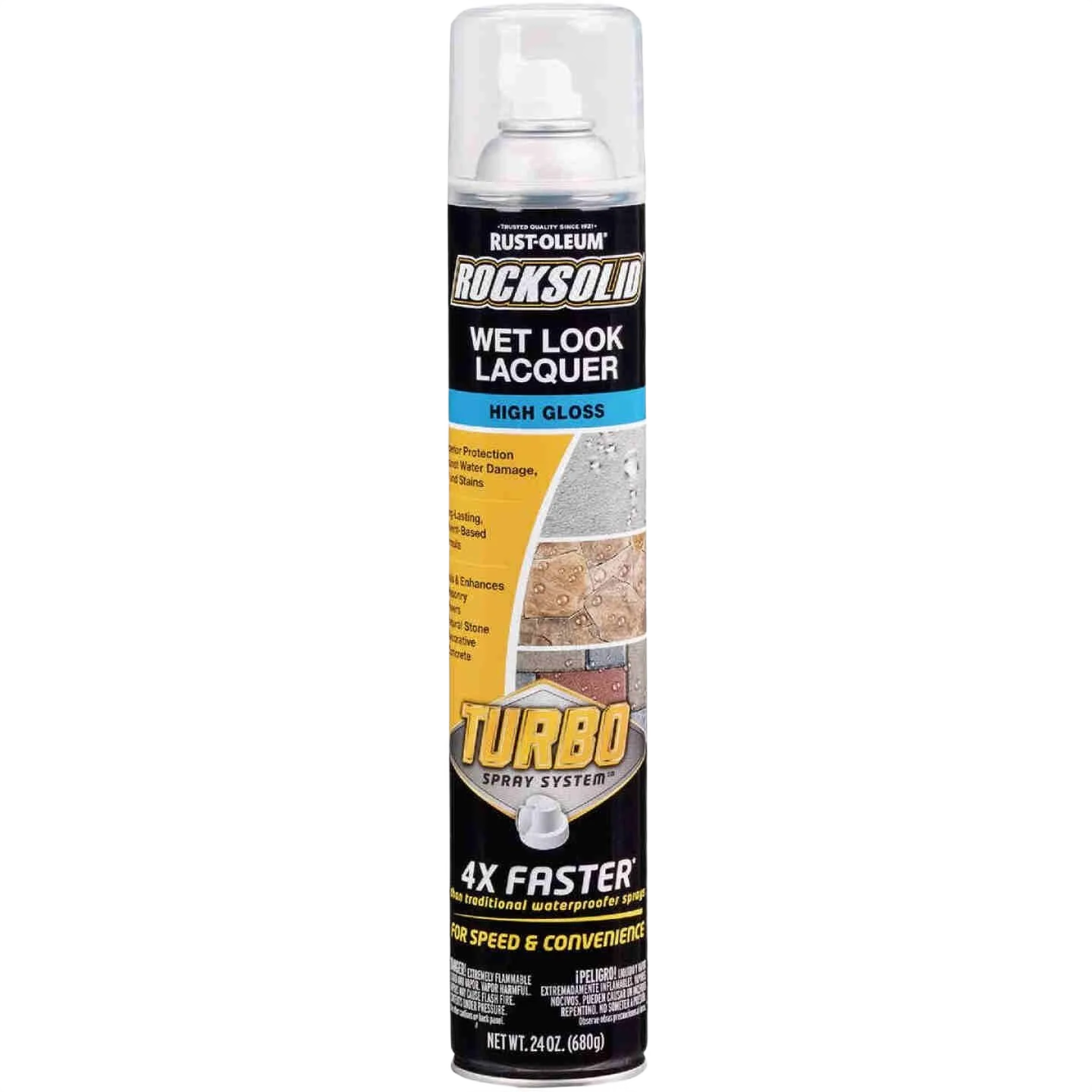 Fine Crafted Rust-Oleum Rocksolid Clear High Gloss Wet Look Lacquer Spray Sealer 24 oz. Carefully Designed