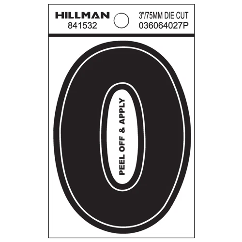Relaxed Hillman 3 in. Black Vinyl Die Cut Sticker Letter O Recyclable