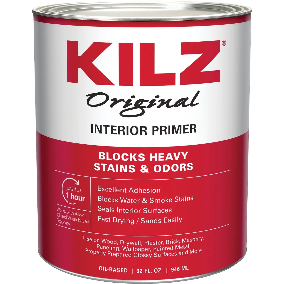 User-Friendly KILZ White Interior Primer Sealer Stainblocker Quart Proven