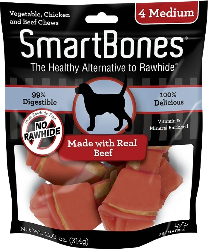 Next-Generation SmartBones Medium Beef Chews for Dogs 4-Pack Environmentally Friendly