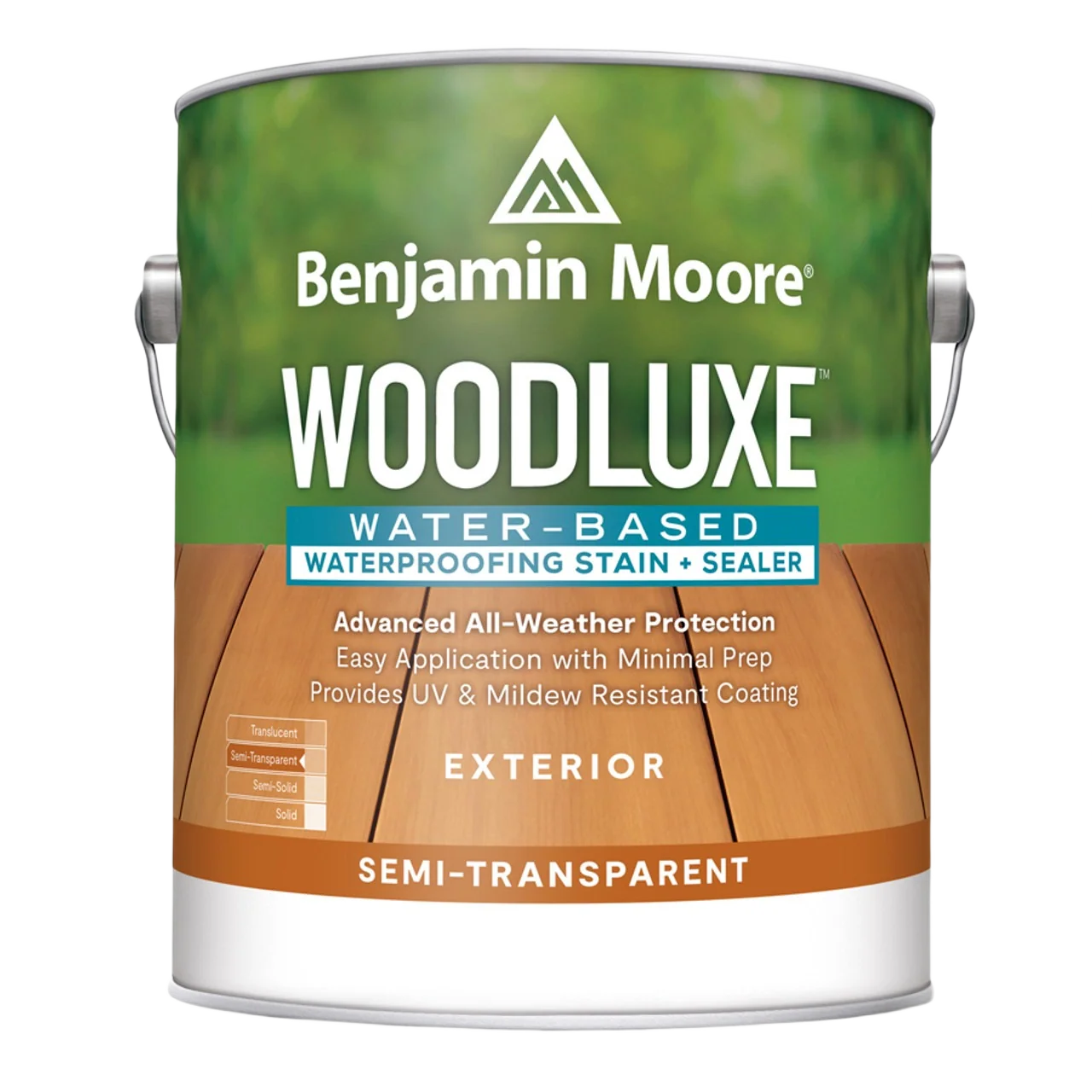 Environmentally Friendly Benjamin Moore Woodluxe Semi-Transparent Stain Tint Base Easy-to-Use