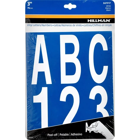 Enhanced Hillman Adhesive 3-In. White Letter Number Kit Effective