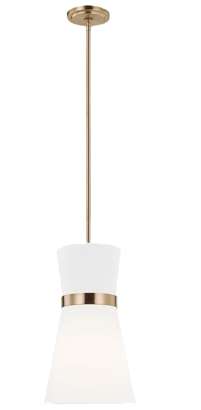 Modern Visual Comfort 1 Fixture Satin Brass Studio Clark Light Pendant Convenient