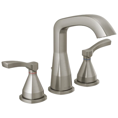 Convenient Delta Stryke Stainless Steel Two Handle Widespread Bathroom Faucet Original