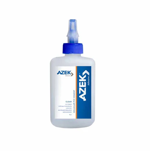 Breathable AZEK Exteriors Clear Cellular PVC Cement 4 oz. Squeeze Bottle Original Design