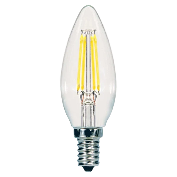 Functional Satco 5.5 Watt B11 LED Clear Candelabra Base Light Bulb Powerful