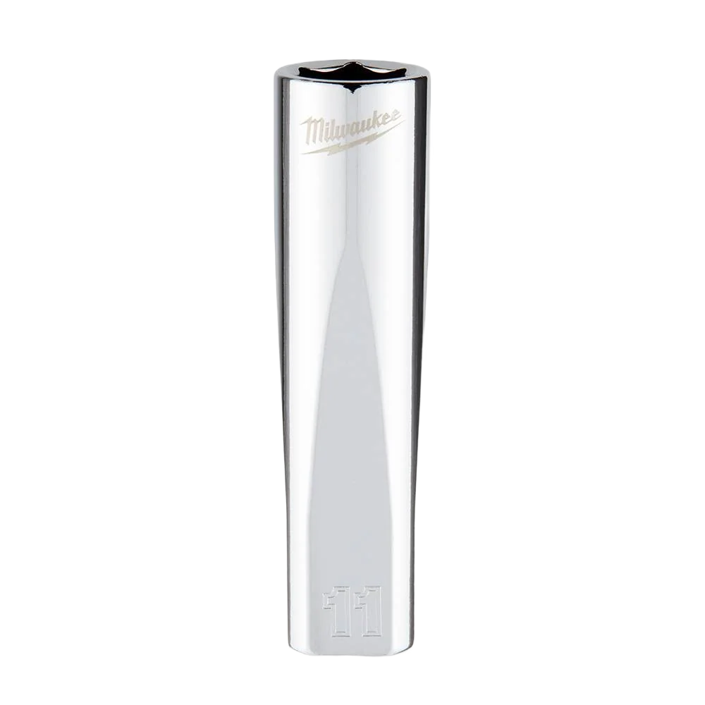 Authentic Milwaukee 3 8 Drive 11-mm Deep 6-Point Socket w FOUR FLAT™ Sides Outstanding