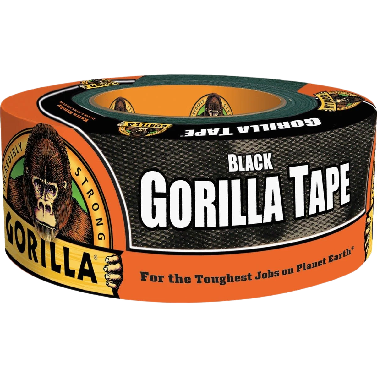 Authentic Gorilla To Go Black Heavy-Duty Duct Tape 1.88 in. x 12 yd. Lightweight