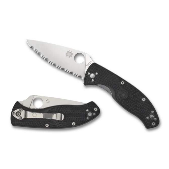 Eco-Friendly Spyderco Tenacious™ Lightweight Folding Knife with PlainEdge Black Exclusive