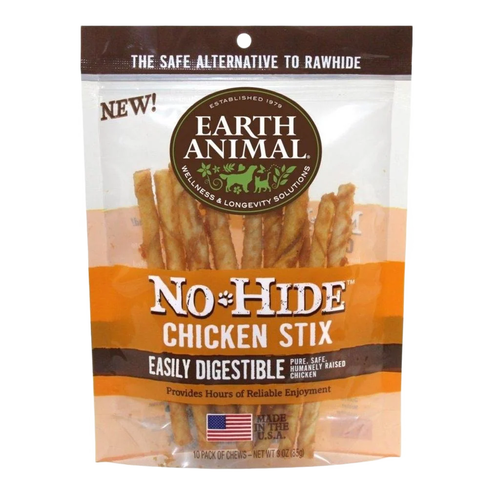 Minimalist Earth Animal No Hide Chicken Dog Chew Stixs 10-Pack Flexible