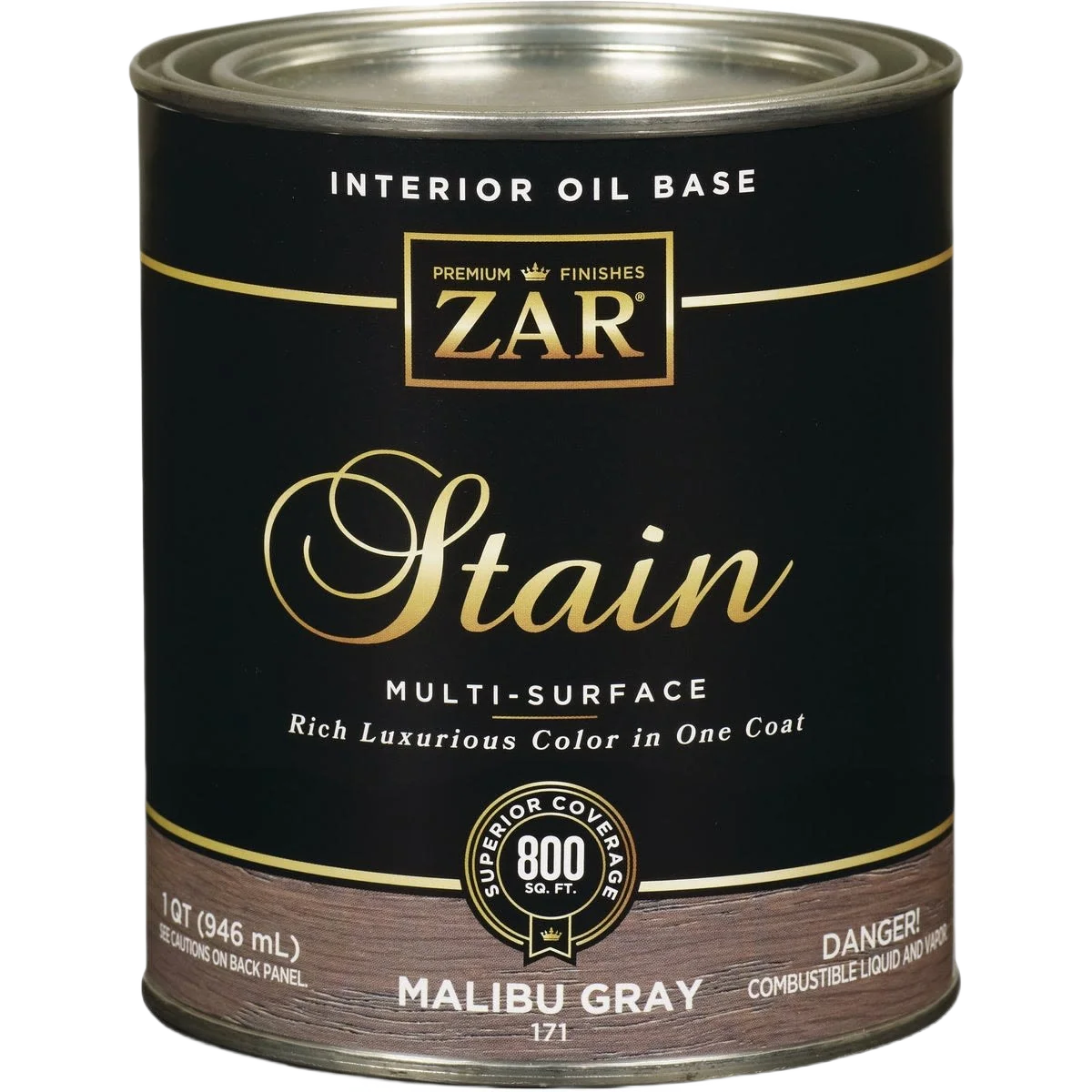 Solid ZAR® Interior Oil Base Malibu Gray Wood Stain 1 Quart Responsible