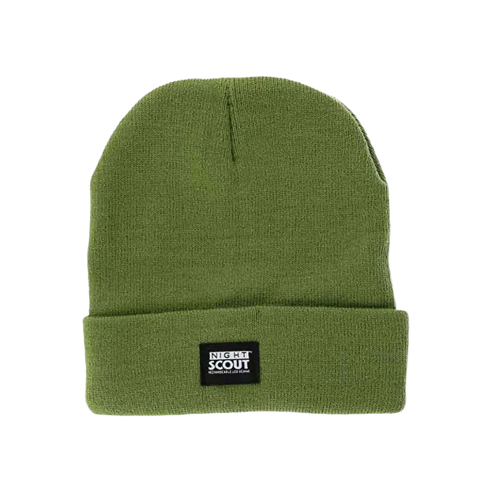 High-Quality Night Scout Olive Rechargeable LED Beanie Cap Expertly Made