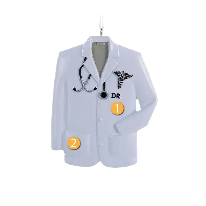 Flexible Kurt S. Adler Personalized Doctor Coat Ornament Soft
