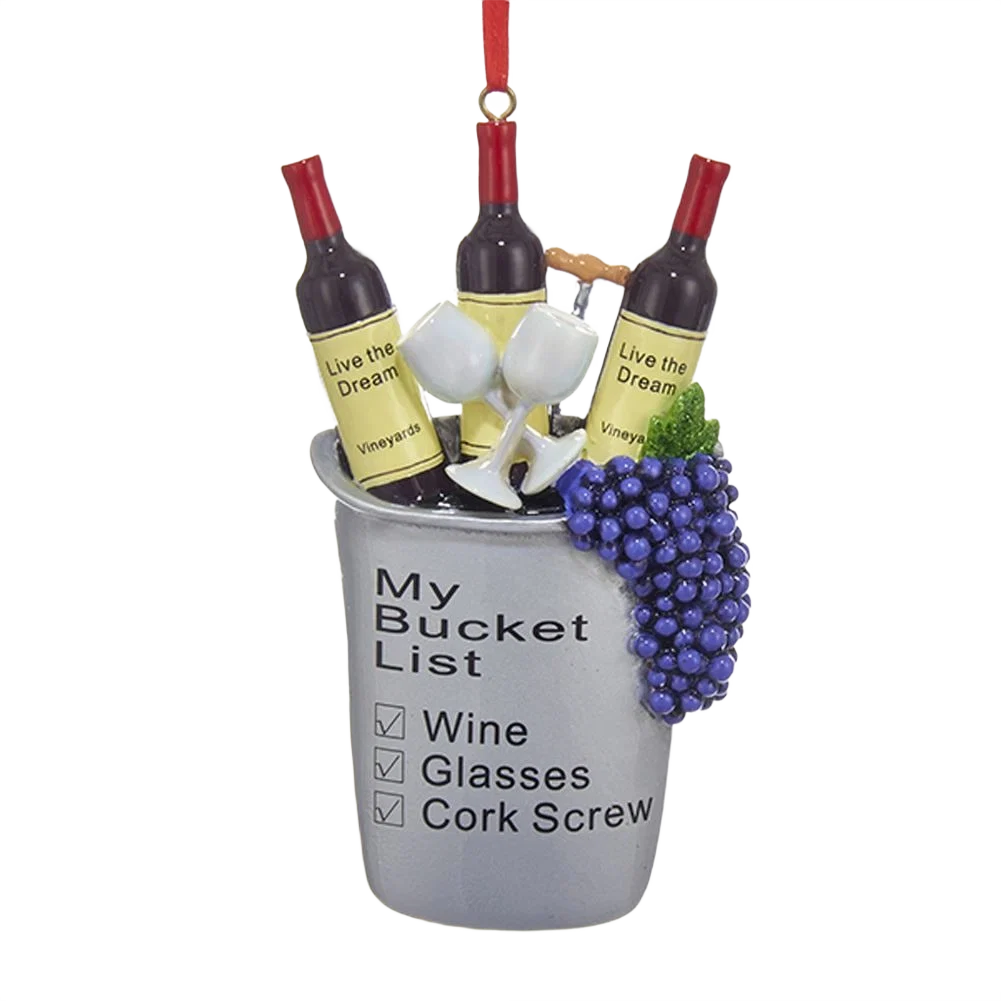 Safe Kurt S. Adler My Bucket List Wine Lovers Ornament Traditional