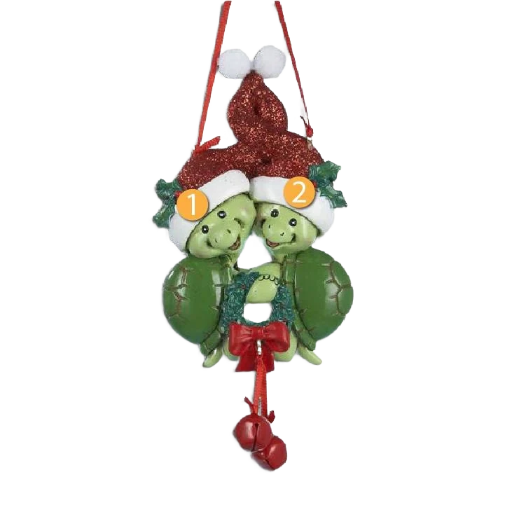 Carefully Designed Kurt S. Adler Personalized Turtle Family of Two Ornament Detailed