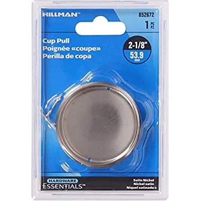 Natural Hillman Satin Nickel Cup Pull 2-1 8 in. Functional