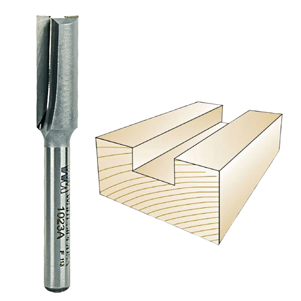 Optimized Whiteside Straight Bit 1 4 in. SH x 13 32 in. CD x 1 in. CL Minimalist