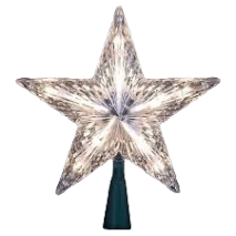 High-Grade Kurt S. Adler 7 UL 10-Light Clear Star Treetop Enhanced