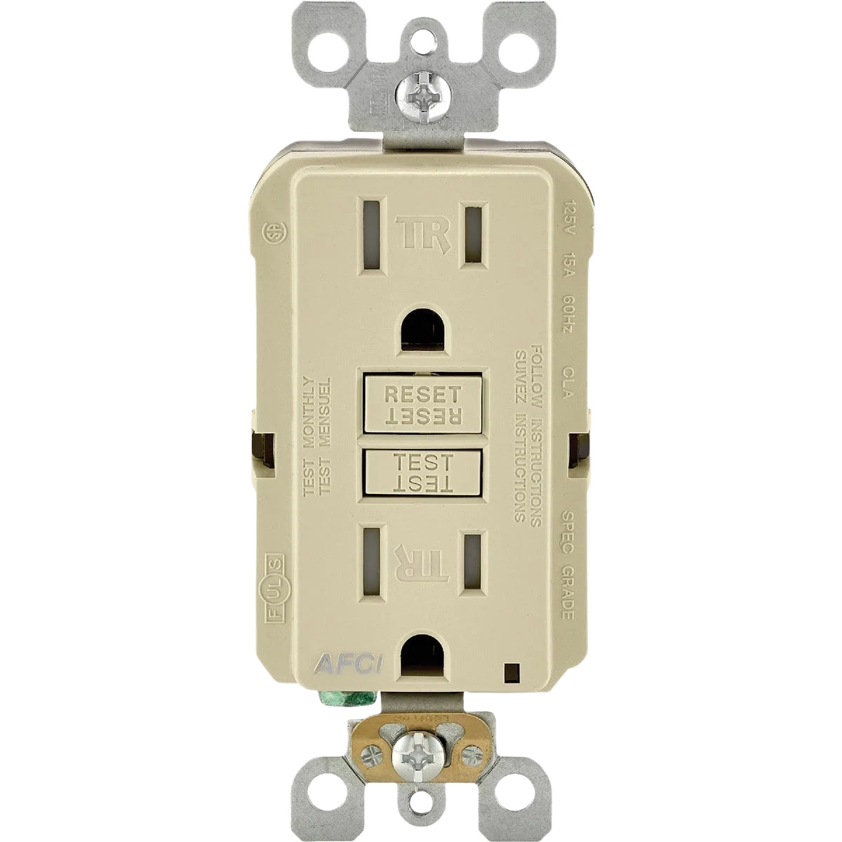 Authentic Leviton SmartLockPro Ivory Arc Fault Duplex Outlet Modern