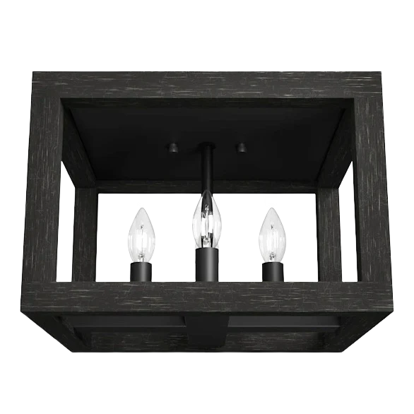 Specialty Hunter Squire Manor Matte Black Dark Ash 4 Light Flush Mount Exceptional