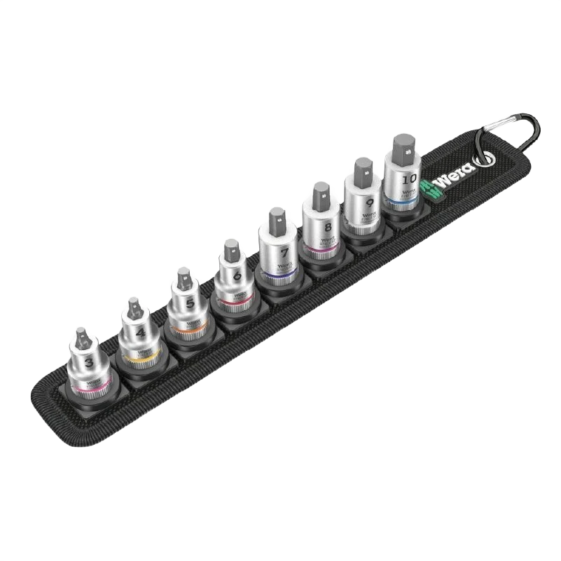 Traditional Wera Belt Rail 3 8 in. Drive Metric Hex Plus Bit Socket Set 8 Pieces Refined