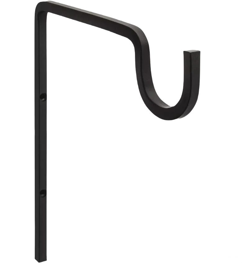 Superior National Hardware 9 Black Steel Extended Wall Hook Plant Hanger Fine Crafted