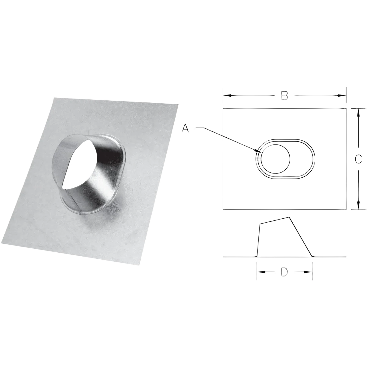Clean Selkirk RV 3 Gas Vent Adjustable Roof Flashing Original