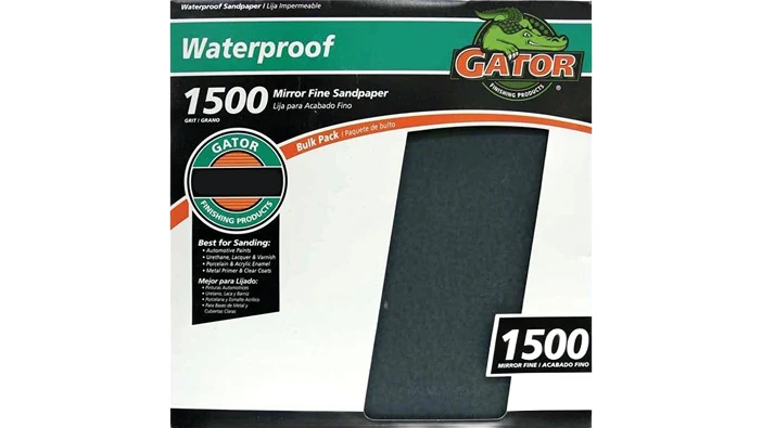 Trusted Gator 9 x 11 Waterproof 1500-Grit Mirror Fine Sandpaper Single Sheet Contemporary