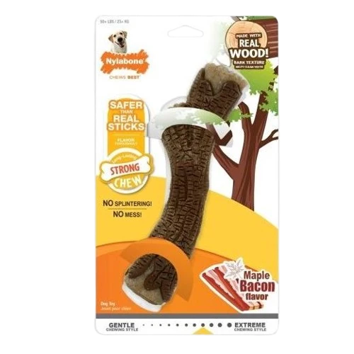 Authentic Nylabone Souper Maple Bacon Strong Chew Stick Sophisticated