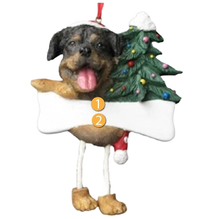 Trendy E S Pets Personalized Rottweiler Dangling Legs Ornament Secure