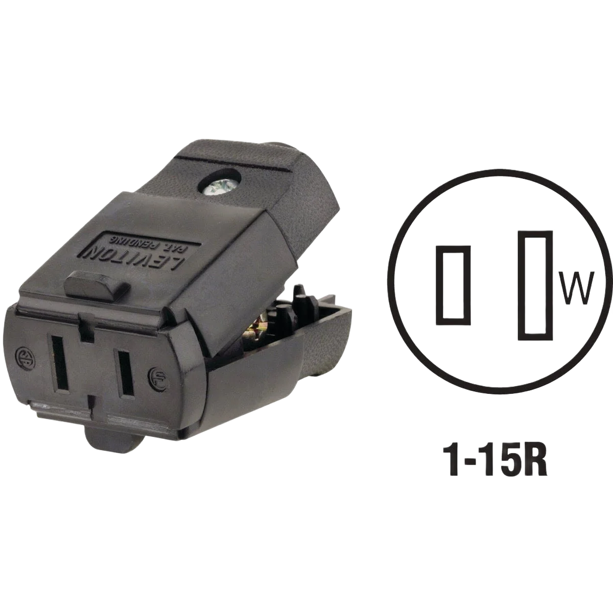 Official Leviton Black Hinged Cord Connector Optimized