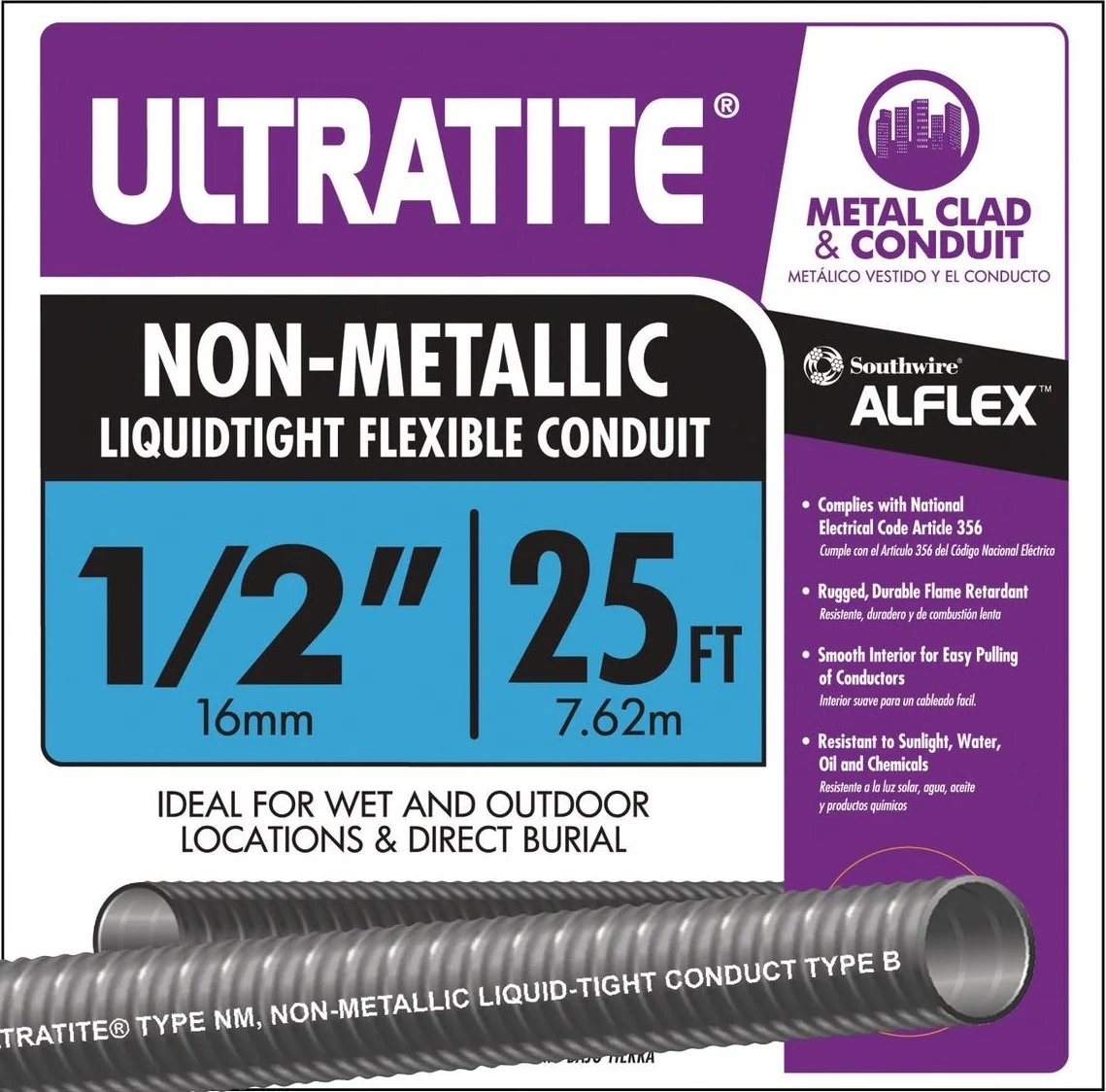 Southwire 1 2 x 25′ Flexible Nonmetallic Conduit Responsible