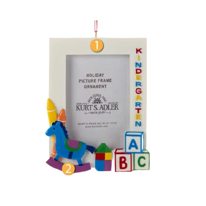Lightweight Kurt S. Adler Personalized Kindergarten Picture Frame Ornament Carefully Designed