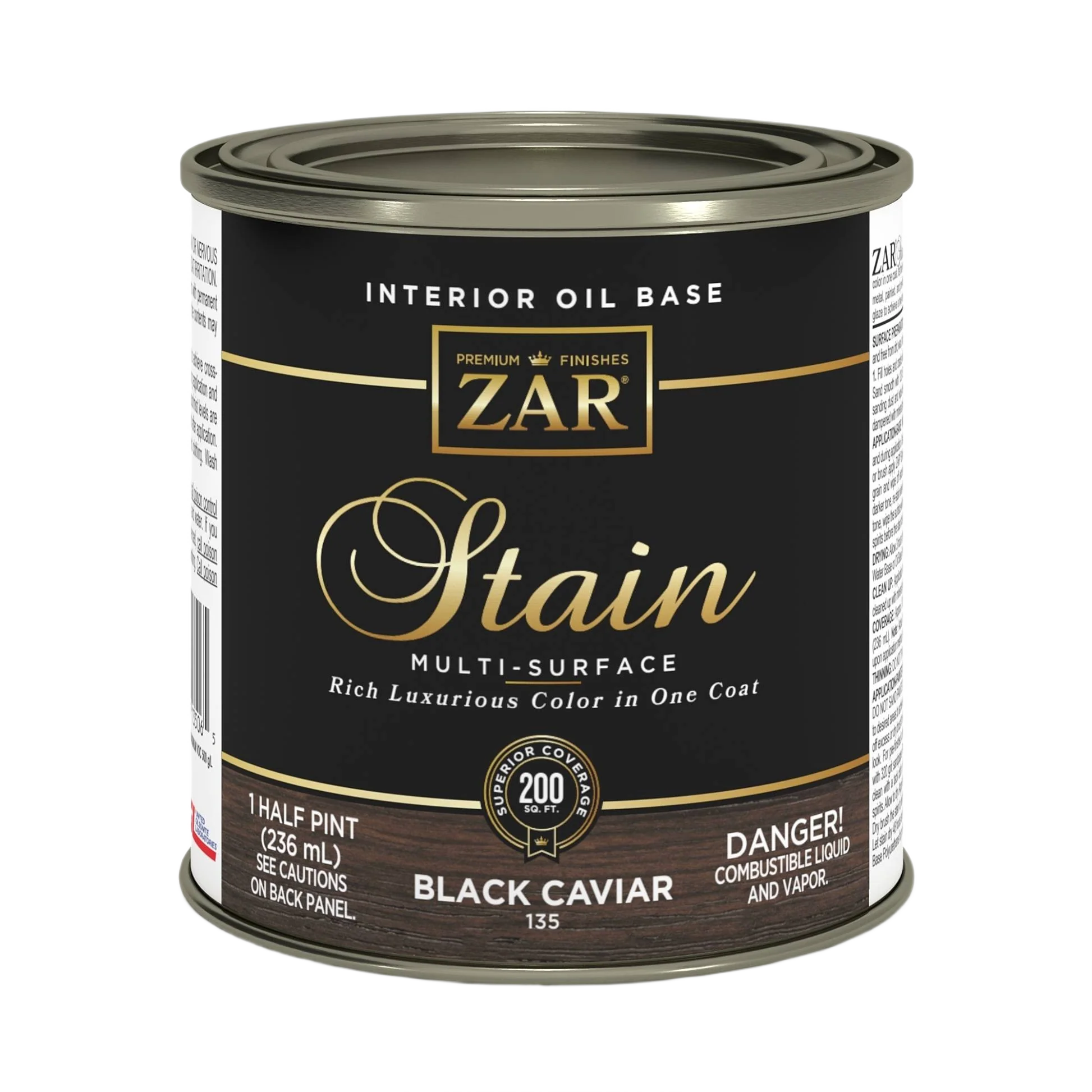 Environmentally Friendly ZAR® Interior Oil Base Black Caviar Wood Stain 1 2 Pint Eco-Friendly