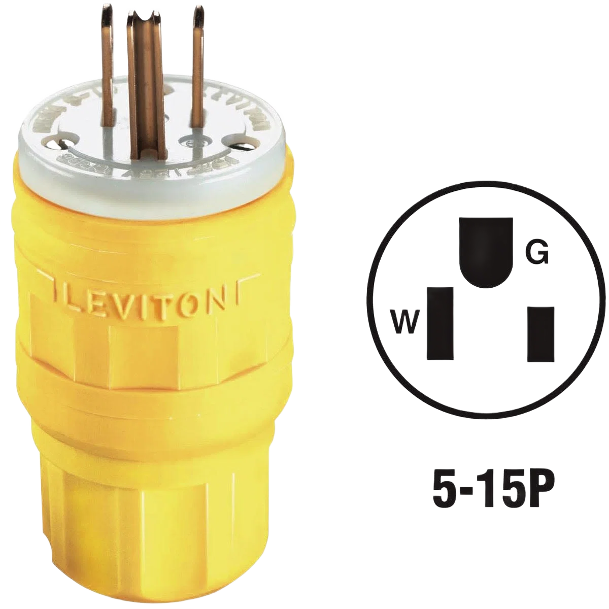 Refined Leviton Yellow Wetguard Cord Plug Soft