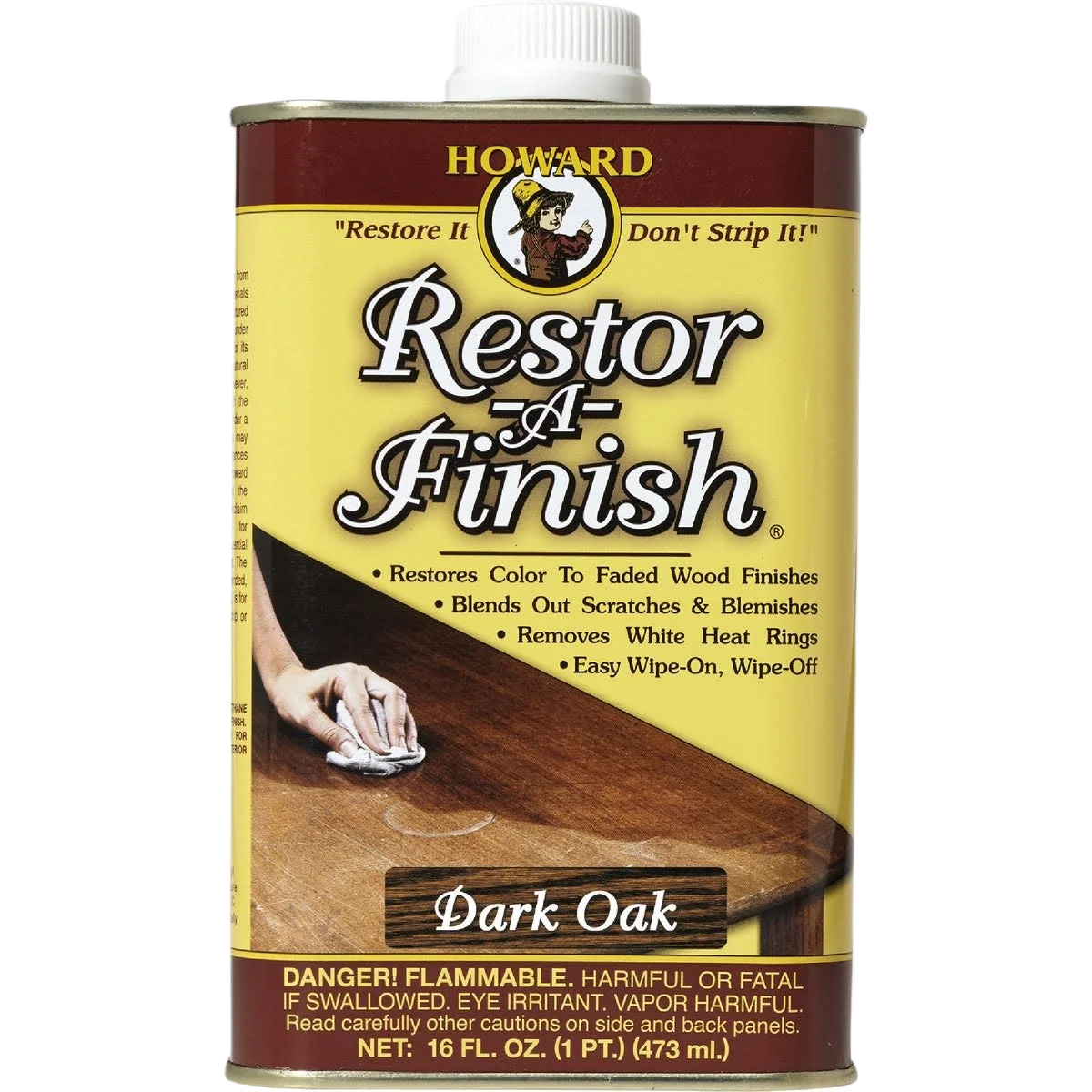 Traditional Howard Restor-A-Finish Dark Oak Wood Finish Restorer 16 oz. Long-Lasting