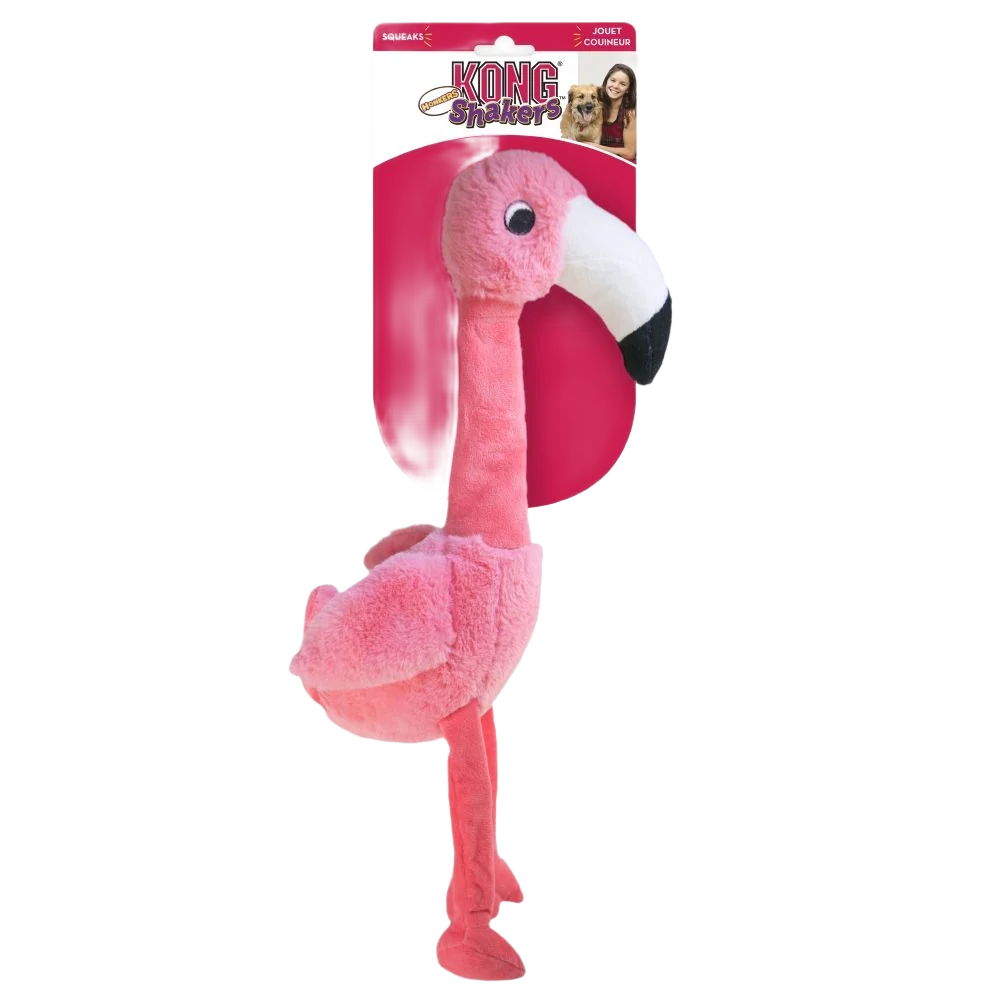 Proven KONG Large Shakers Honkers Flamingo 20.5 in. Solid