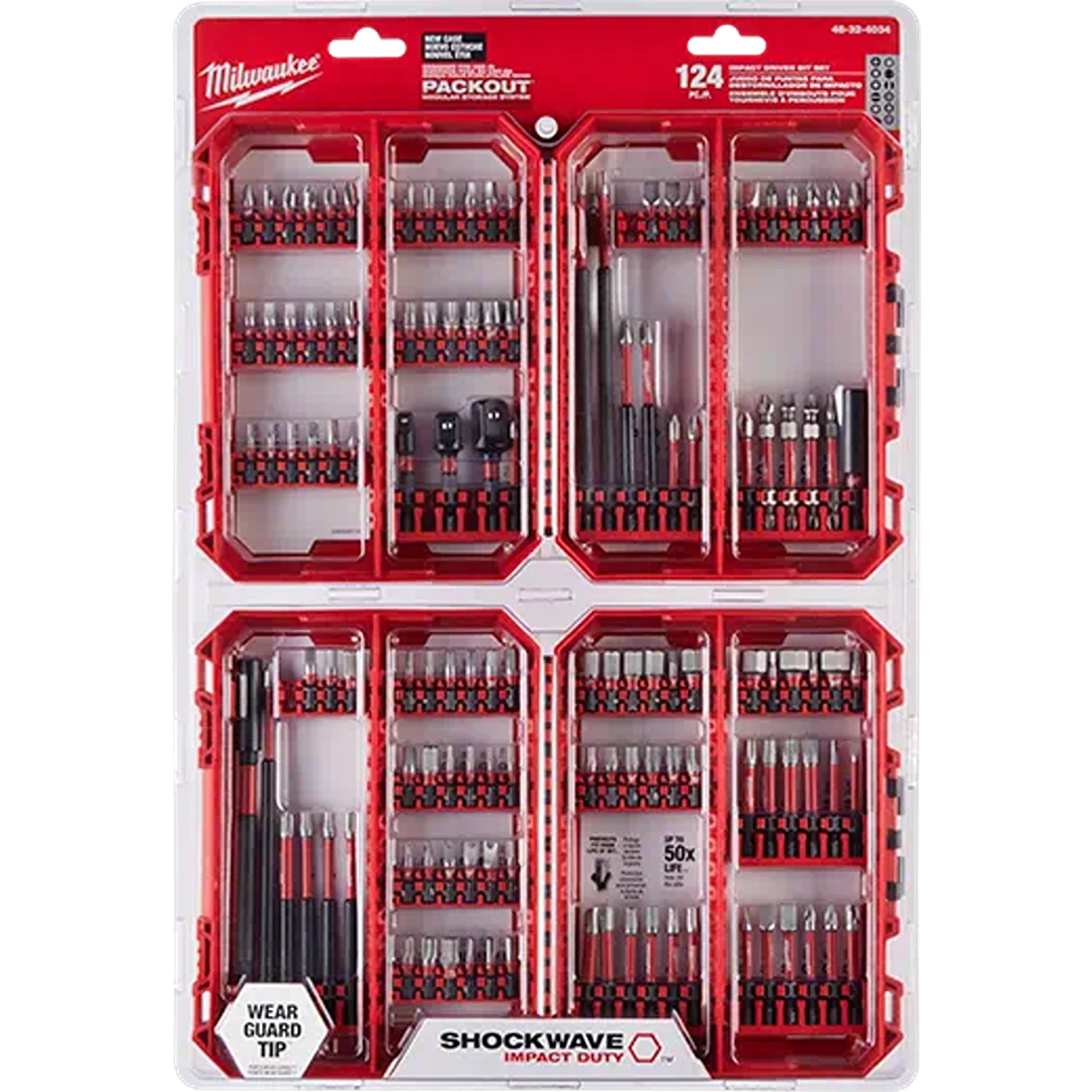 Stylish Milwaukee SHOCKWAVE™ Impact Duty™ 124-PC Driver Bit Auto Set Efficient