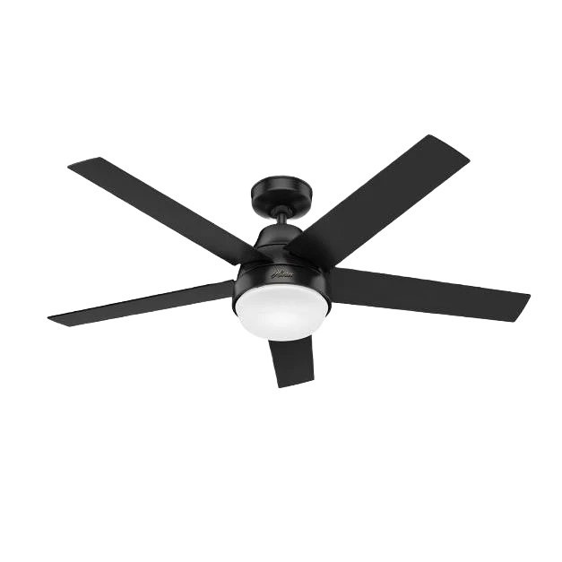 Official Hunter Aerodyne Matte Black 52 In. Ceiling Fan with LED Light Wi-Fi Selected