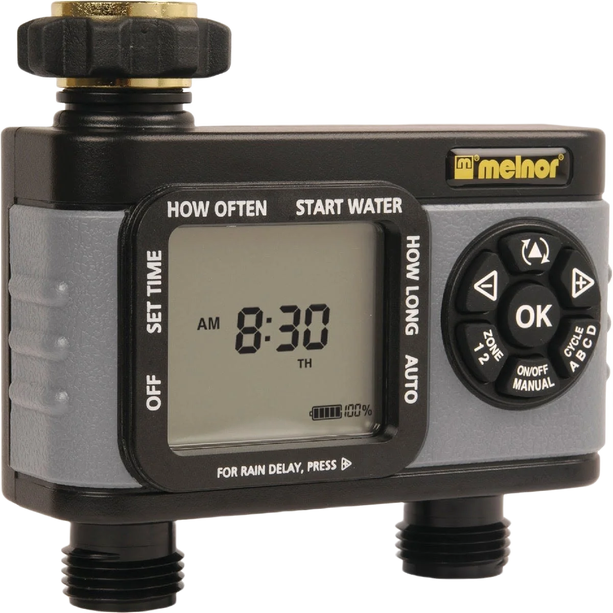 Pure Melnor Hydrologic Electronic 2 Zone Day Specific Programmable Water Timer Contemporary