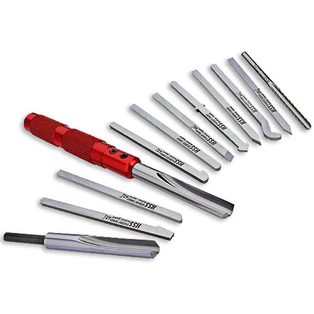 Enhanced Sorby 12 Pc. Modular Micro Turning Tool Set Luxury