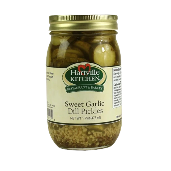 Carefully Designed Hartville Kitchen Sweet Garlic Dill Pickles 15 oz. Green
