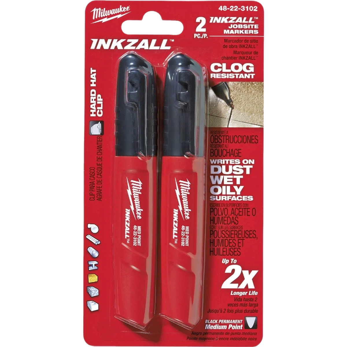 Exclusive Milwaukee INKZALL™ Black Medium-Point Jobsite Marker Long-Lasting