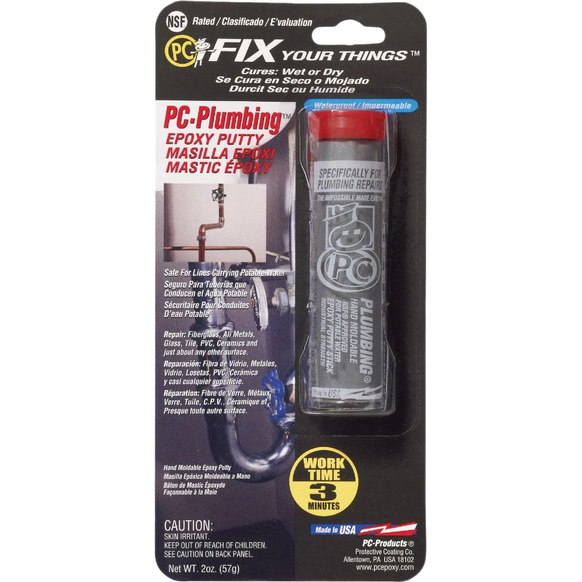 Flexible Protective Coating PC-Plumbing Gray Epoxy Putty 2 oz. Genuine